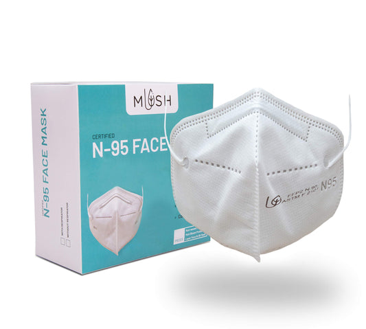 Mush N95 Face Mask : Soft, Reusable 6 Layered Face Mask. CE, ISO, FDA Certified and NABL, SITRA lab tested (N95 Earloop, Pack of 50)