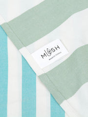 Mush 100% Bamboo Extra Large Cabana Style Turkish Towel - (90 X 160 Cms) - Ideal for Beach, Bath, Pool, Gym, Dress Towel Etc (Light Green Grey & Aqua Light Green XL-2)