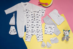 Mush Ultra Soft Bamboo Unisex Fabric Unisex Gift Set for New Born Baby/Kids Pack of 9, (6-12 Months, Daylight)
