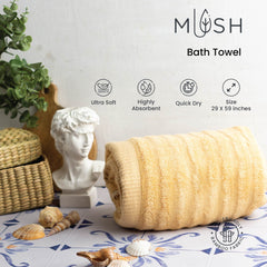 Mush Bamboo Towels for Bath Large Size | 600 GSM Bath Towel for Men & Women | Soft, Highly Absorbent, Quick Dry,and Anti Microbial | 75 X 150 cms (Pack of 1, Golden Brown)