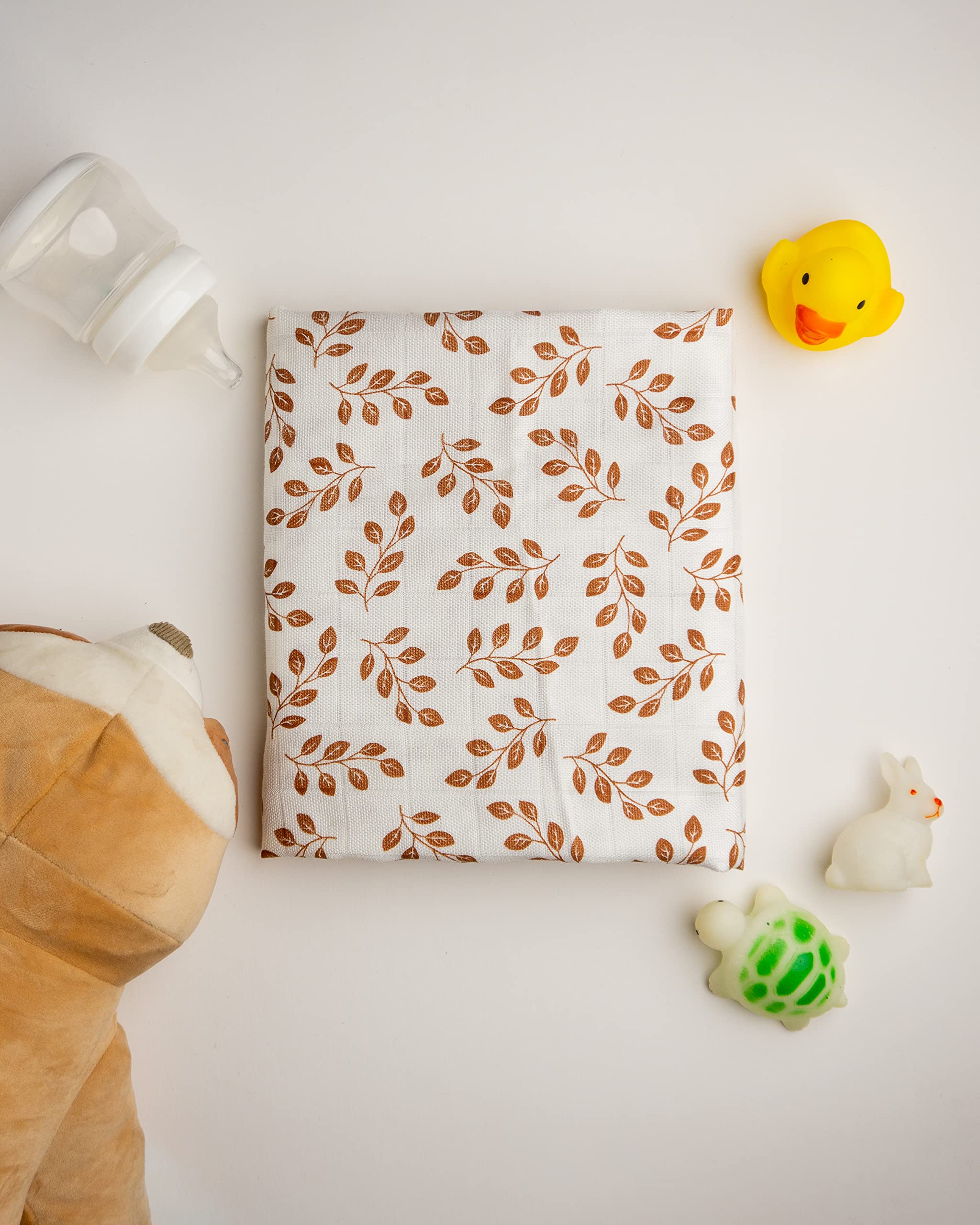 Mush Ultra Soft, Comfortable & Multipurpose 100% Bamboo Baby Swaddle & Wrapper (2, Golden Leaf & Jungle (Colorful))