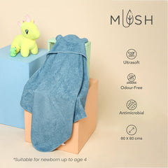 Mush Ultra Soft & Super Absorbent Bamboo Hooded Towel for Kids (1, Blue)