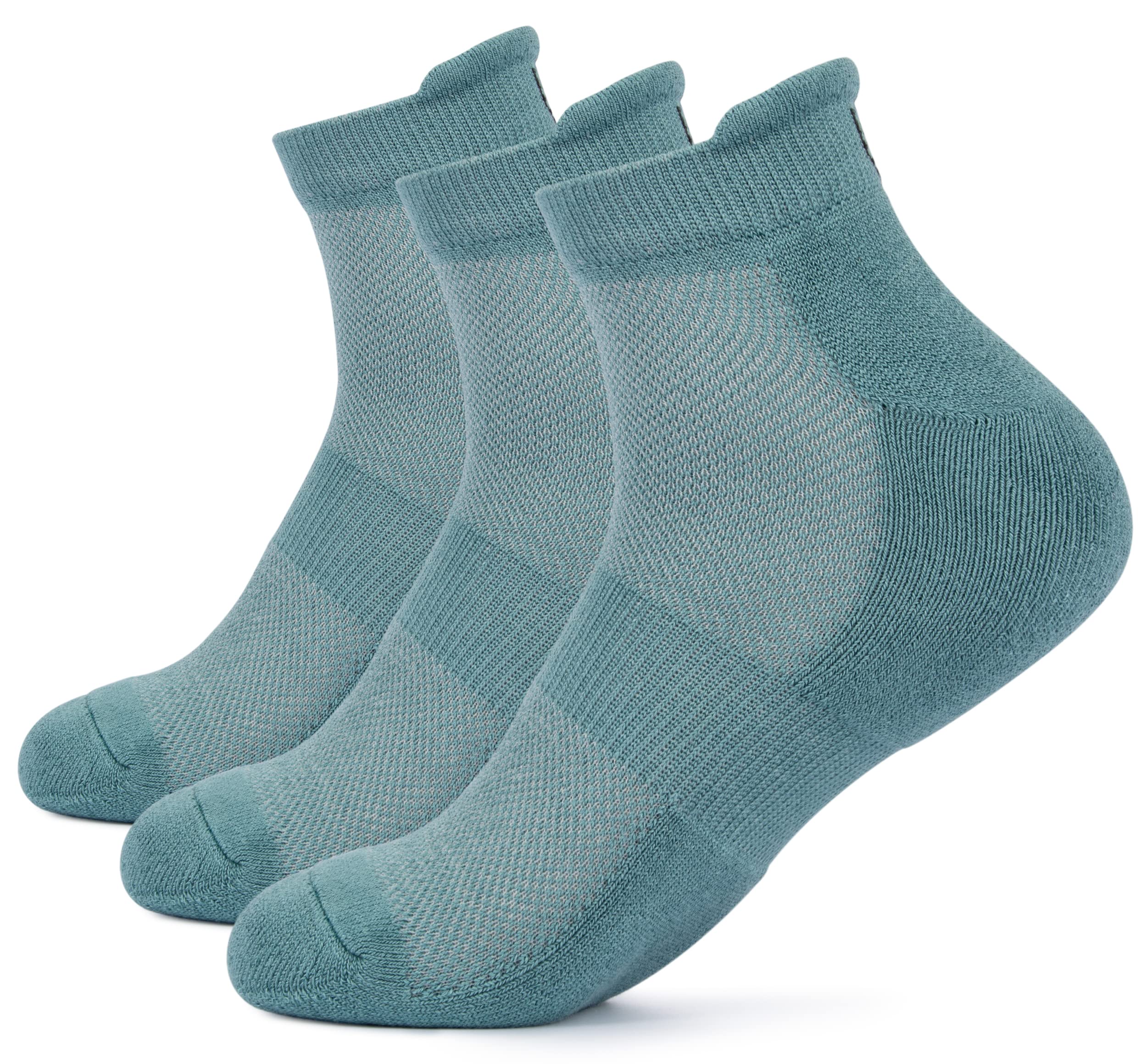 Mush Bamboo Ultra Soft, Anti Odor, Breathable, Anti Blister Ankle Socks for Men & Women for Running, Sports & Gym (Pack of 3) (Sea Green)