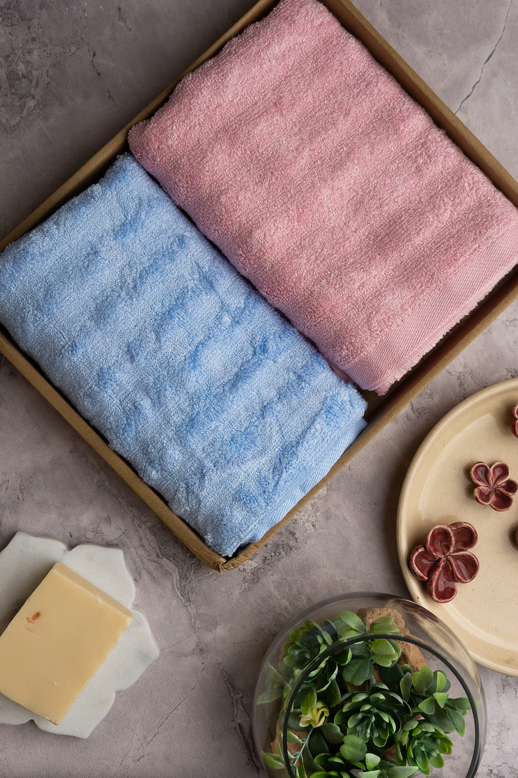 Mush 600 GSM Hand Towel Set of 6 | 100% Bamboo |Ultra Soft, Absorbent & Quick Dry Towel for Bath, Gym, Pool, Travel, Spa and Yoga | 29.5 x 14 Inches (6, Sky Blue,Pink)