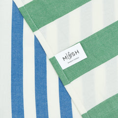 Mush Bamboo Extra Large Cabana Style Turkish Towel | Ideal for Beach, Bath, Pool, Travel & Yoga | Size : 90 x 160 cms | (Light Green-Grey & Blue-Dark Green, 2)