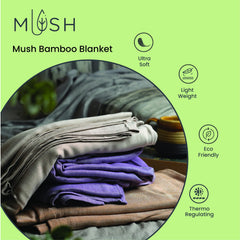 Mush Ultra-Soft, Light Weight & Thermoregulating, All Season 100% Bamboo Blanket & Dohar (Beige, Small - 3.33 x 4.5 ft)