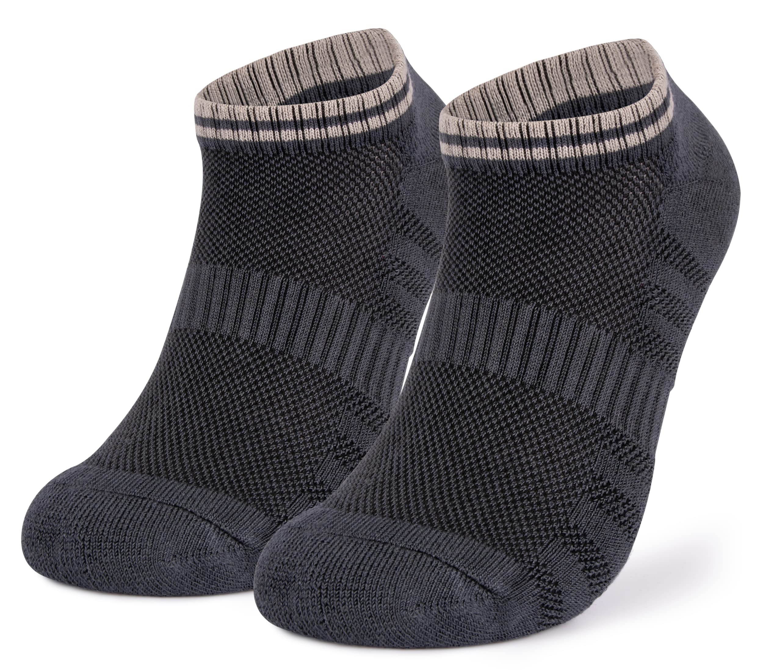 Mush Bamboo Socks for Sports & Casual Wear- Ultra Soft, Anti Odor, Breathable Mesh Design Low Cut Ankle Length Pack of 3,(Navy,Grey,Black) UK Size 6-10