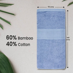 BePlush Bamboo Towels for Bath| Ultra Soft, Highly Absorbent, Quick Dry, Anti Bacterial Bamboo Bath Towel for Men & Women || 450 GSM, 27 x 55 Inches (1, Sky Blue)