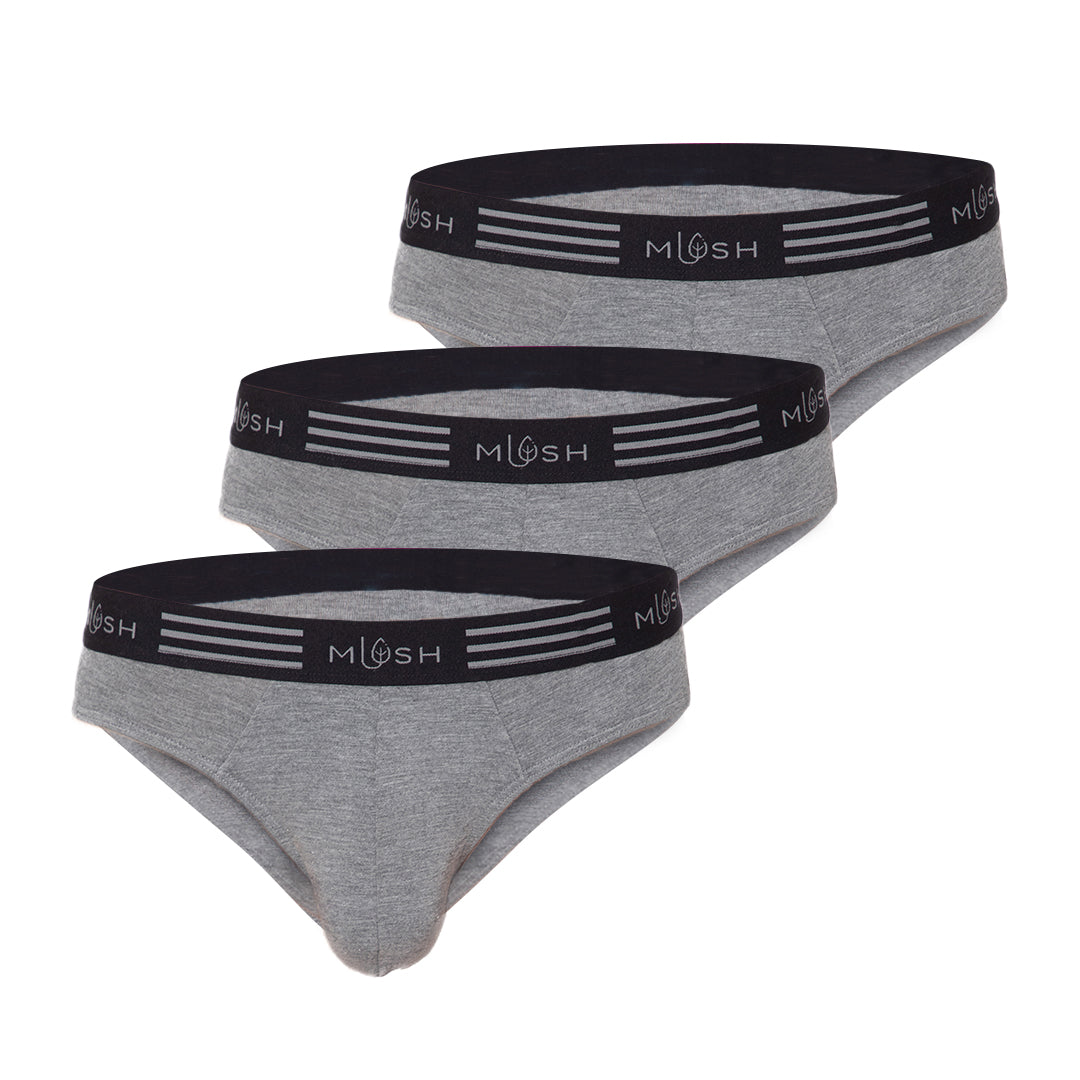 Mush Ultra Soft, Breathable, Feather Light Men's Bamboo Brief || Naturally Anti-Odor and Anti-Microbial Bamboo Innerwear (Pack of 3)