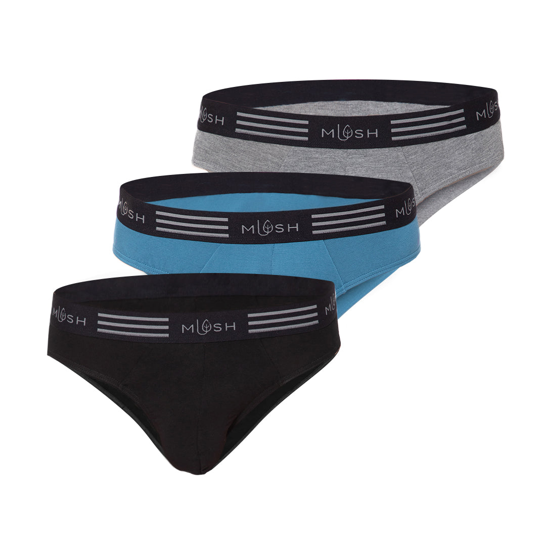 Mush Ultra Soft, Breathable, Feather Light Men's Bamboo Brief || Naturally Anti-Odor and Anti-Microbial Bamboo Innerwear (Pack of 3)